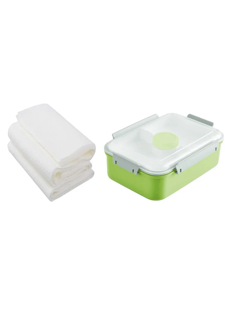 STAR BABiES Star Babis Back To School Combo Pack Lunch Box With Disposable Towel Pack Of 3 Green